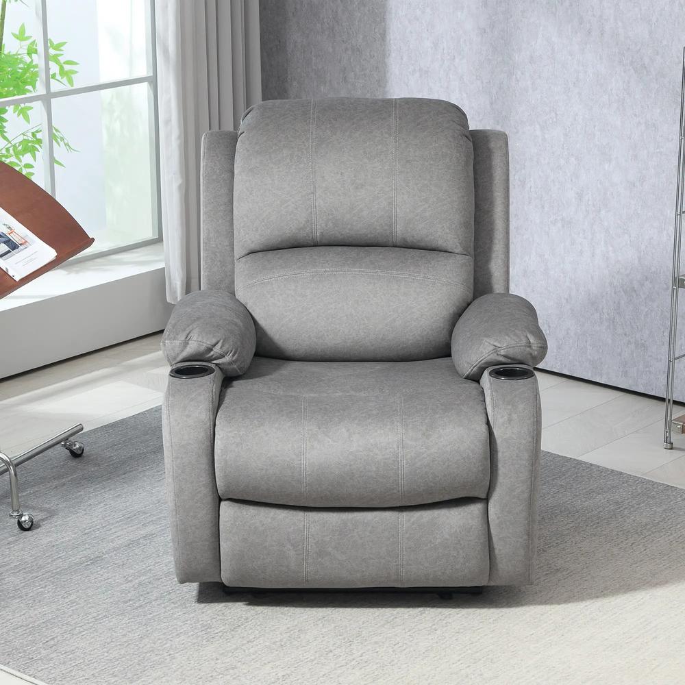 HOMCOM Microfibre Manual Reclining Armchair, with Footrest Additional View 19