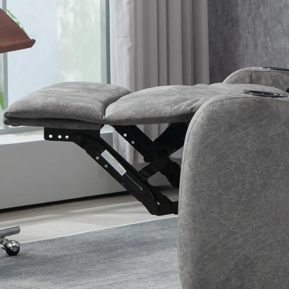 HOMCOM Microfibre Manual Reclining Armchair, with Footrest Additional View 25
