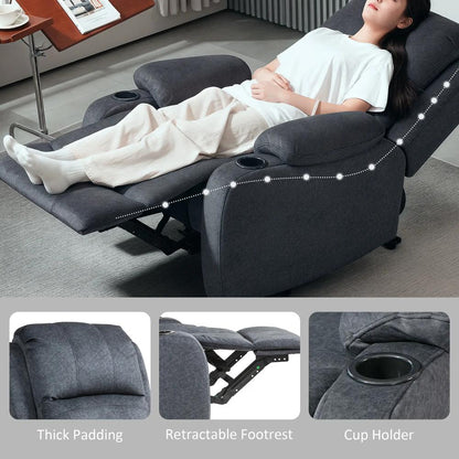 HOMCOM Microfibre Manual Reclining Armchair, with Footrest Additional View 5
