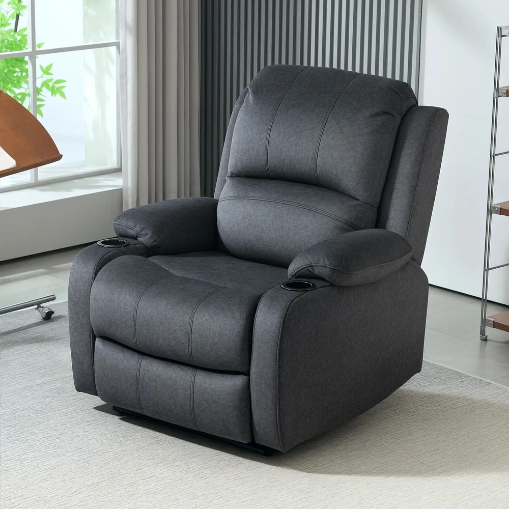 HOMCOM Microfibre Manual Reclining Armchair, with Footrest Additional View 7