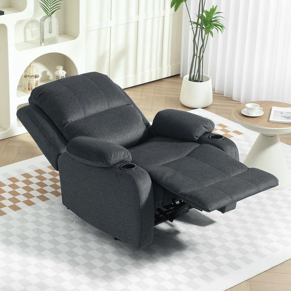 HOMCOM Microfibre Manual Reclining Armchair, with Footrest Additional View 10