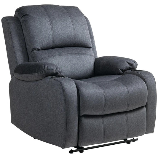 HOMCOM Microfibre Manual Reclining Armchair, with Footrest