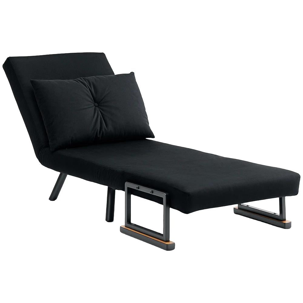 HOMCOM 4-in-1 Velvet-Feel Single Chair Bed, with Pillow Additional View 11