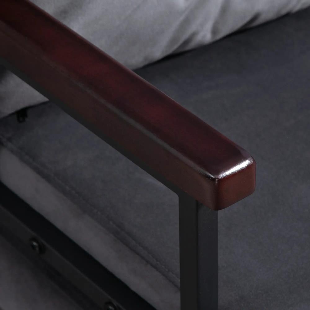 HOMCOM 4-in-1 Velvet-Feel Single Chair Bed, with Pillow Additional View 19