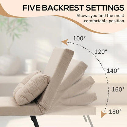 HOMCOM 4-in-1 Velvet-Feel Single Chair Bed, with Pillow Additional View 27