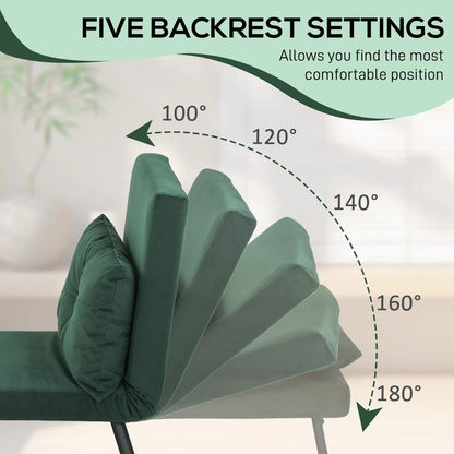 HOMCOM 4-in-1 Velvet-Feel Single Chair Bed, with Pillow Additional View 39