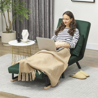 HOMCOM 4-in-1 Velvet-Feel Single Chair Bed, with Pillow Additional View 41