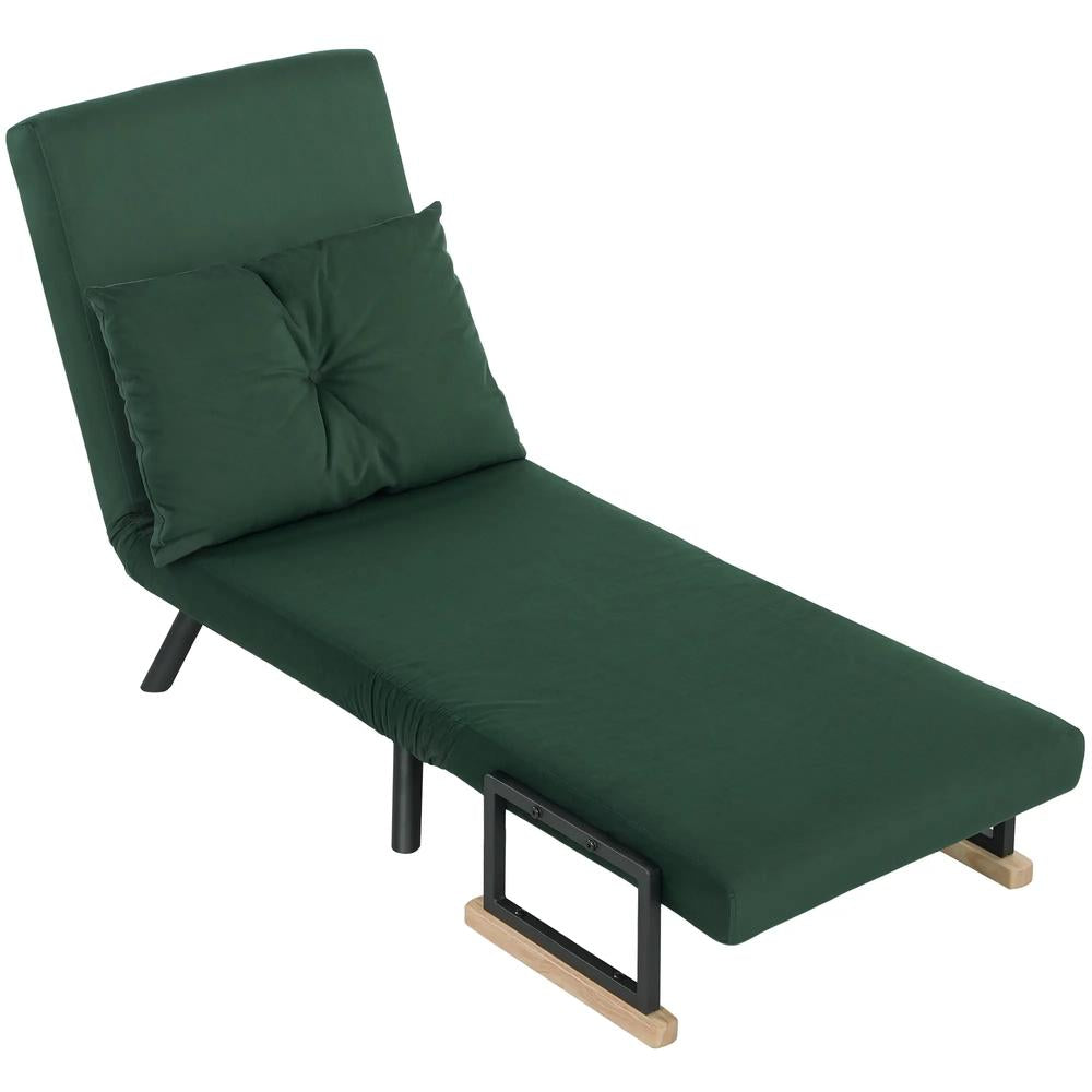 HOMCOM 4-in-1 Velvet-Feel Single Chair Bed, with Pillow Additional View 45