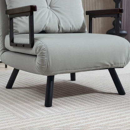 HOMCOM 4-in-1 Velvet-Feel Single Chair Bed, with Pillow Additional View 53