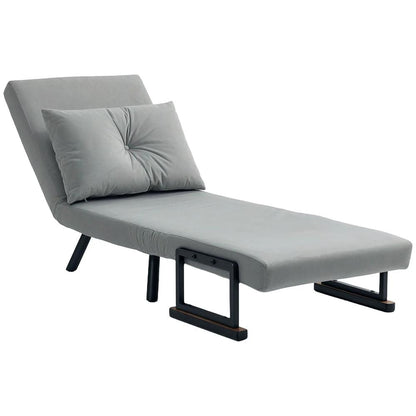 HOMCOM 4-in-1 Velvet-Feel Single Chair Bed, with Pillow Additional View 56