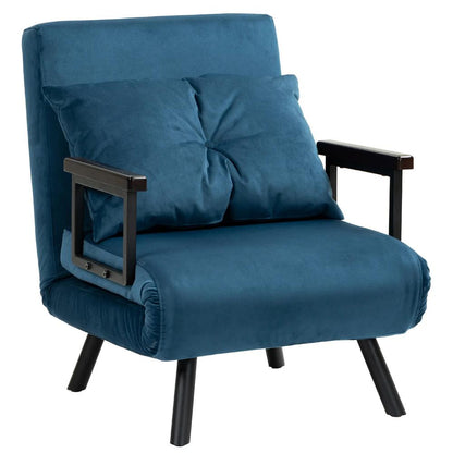 HOMCOM 4-in-1 Velvet-Feel Single Chair Bed, with Pillow Additional View 57