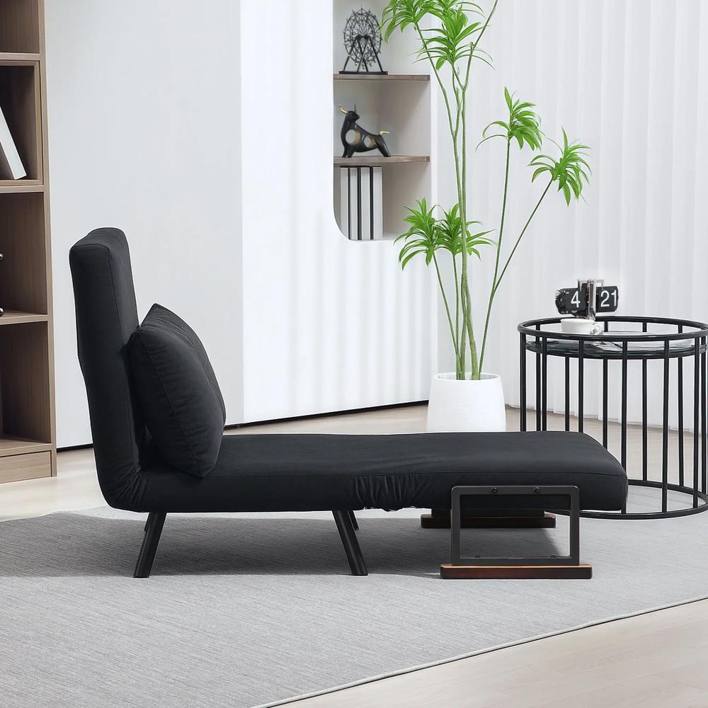 HOMCOM 4-in-1 Velvet-Feel Single Chair Bed, with Pillow Additional View 7