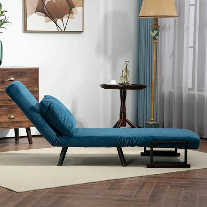 HOMCOM 4-in-1 Velvet-Feel Single Chair Bed, with Pillow Additional View 63