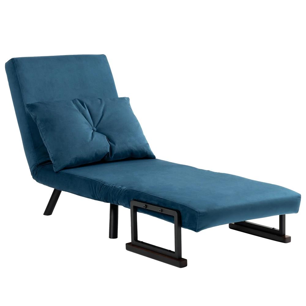 HOMCOM 4-in-1 Velvet-Feel Single Chair Bed, with Pillow Additional View 67