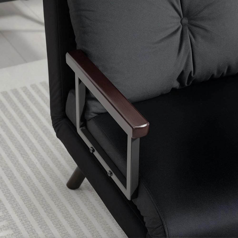 HOMCOM 4-in-1 Velvet-Feel Single Chair Bed, with Pillow Additional View 8