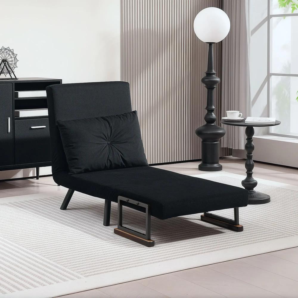 HOMCOM 4-in-1 Velvet-Feel Single Chair Bed, with Pillow Additional View 10