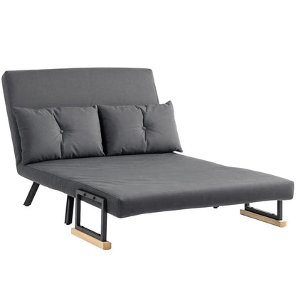HOMCOM 4-in-1 Velvet-Feel Double Sofa Bed, with Pillows Additional View 11