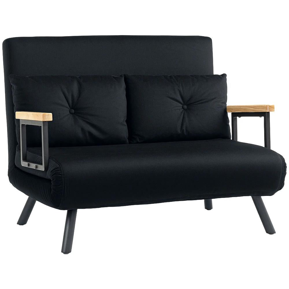 HOMCOM 4-in-1 Velvet-Feel Double Sofa Bed, with Pillows Additional View 12