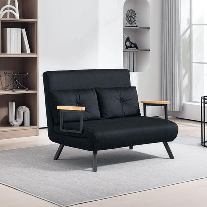 HOMCOM 4-in-1 Velvet-Feel Double Sofa Bed, with Pillows Additional View 13
