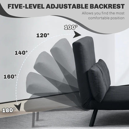 HOMCOM 4-in-1 Velvet-Feel Double Sofa Bed, with Pillows Additional View 16