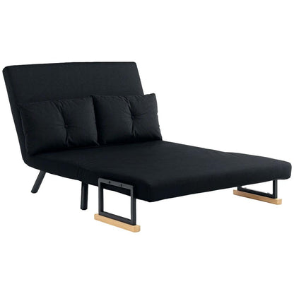 HOMCOM 4-in-1 Velvet-Feel Double Sofa Bed, with Pillows Additional View 23