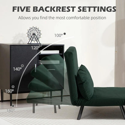 HOMCOM 4-in-1 Velvet-Feel Double Sofa Bed, with Pillows Additional View 28