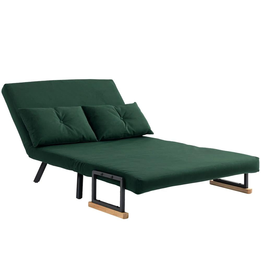 HOMCOM 4-in-1 Velvet-Feel Double Sofa Bed, with Pillows Additional View 35