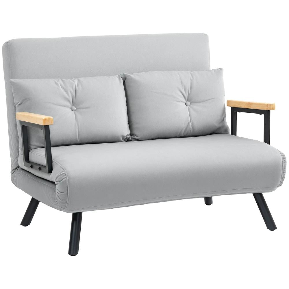 HOMCOM 4-in-1 Velvet-Feel Double Sofa Bed, with Pillows Additional View 36