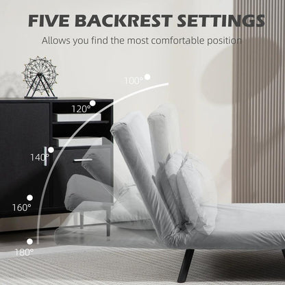 HOMCOM 4-in-1 Velvet-Feel Double Sofa Bed, with Pillows Additional View 40