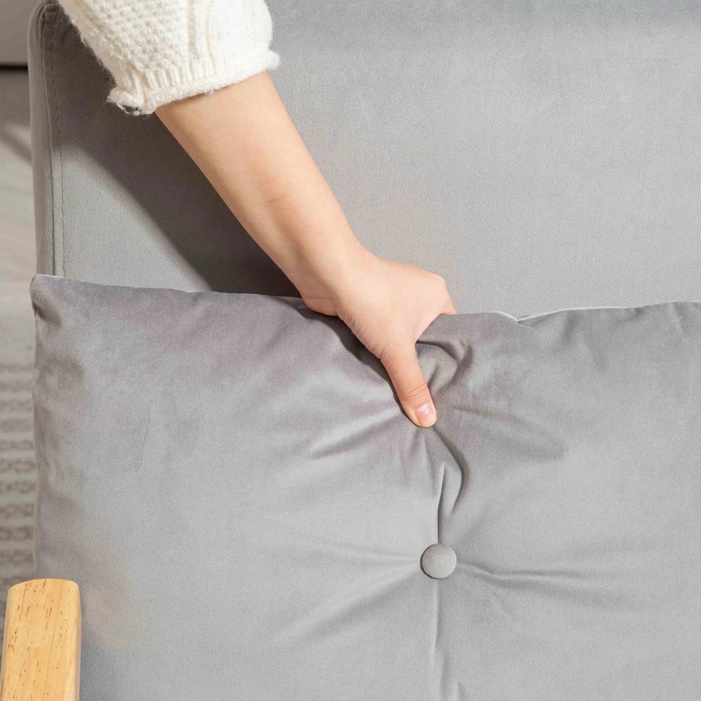HOMCOM 4-in-1 Velvet-Feel Double Sofa Bed, with Pillows Additional View 47