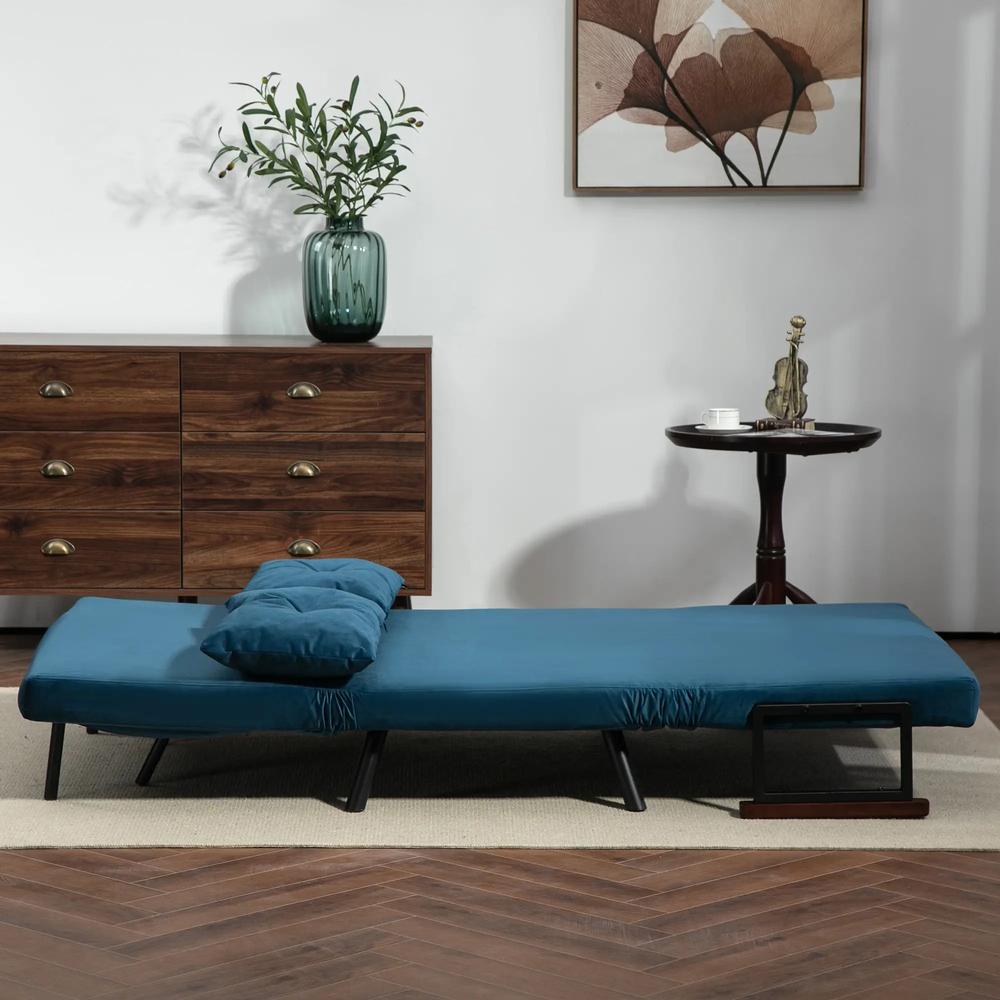 HOMCOM 4-in-1 Velvet-Feel Double Sofa Bed, with Pillows Additional View 68