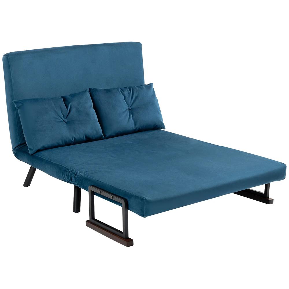 HOMCOM 4-in-1 Velvet-Feel Double Sofa Bed, with Pillows Additional View 74
