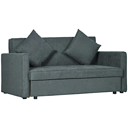 HOMCOM 2 Seater Sofa Bed with Hidden Storage, Pull Out Convertible Bed Settee, Modern Snow Flannel Loveseat Sofa Sleeper with 2 Cushions for Living Room, Guest Room Additional View 13
