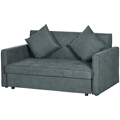 HOMCOM 2 Seater Sofa Bed with Hidden Storage, Pull Out Convertible Bed Settee, Modern Snow Flannel Loveseat Sofa Sleeper with 2 Cushions for Living Room, Guest Room Additional View 23