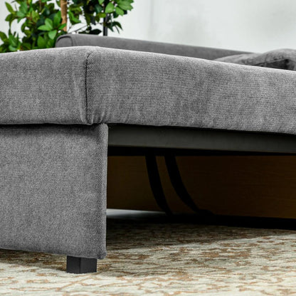 HOMCOM 2 Seater Sofa Bed with Hidden Storage, Pull Out Convertible Bed Settee, Modern Snow Flannel Loveseat Sofa Sleeper with 2 Cushions for Living Room, Guest Room Additional View 31