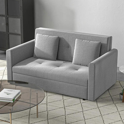 HOMCOM 2 Seater Sofa Bed with Hidden Storage, Pull Out Convertible Bed Settee, Modern Snow Flannel Loveseat Sofa Sleeper with 2 Cushions for Living Room, Guest Room Additional View 33