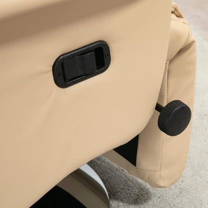 HOMCOM Adjustable Swivel Recliner, Manual Recliner Chair with Footrest, Padded Arms, PU Leather Upholstery, Beige Additional View 8