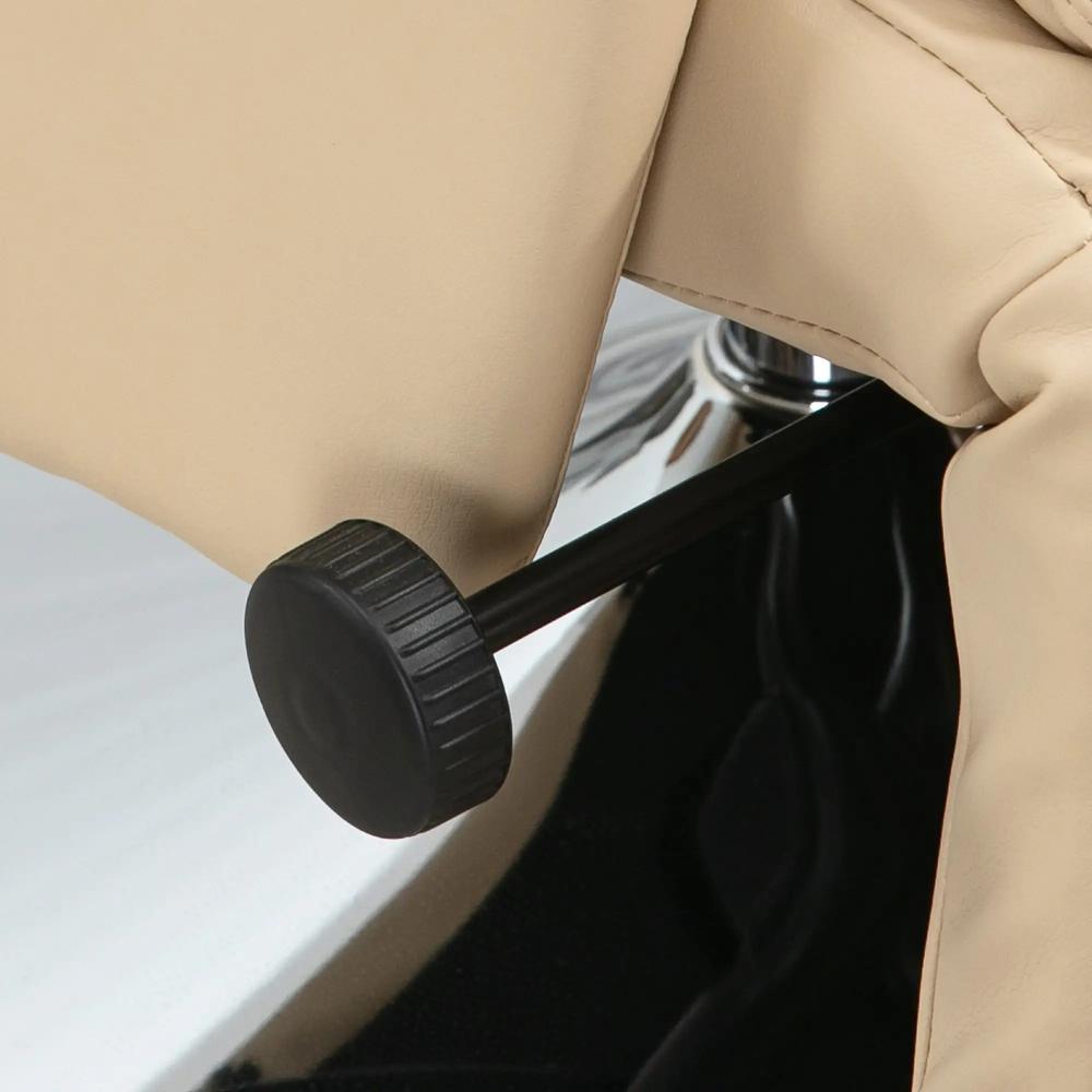HOMCOM Adjustable Swivel Recliner, Manual Recliner Chair with Footrest, Padded Arms, PU Leather Upholstery, Beige Additional View 9