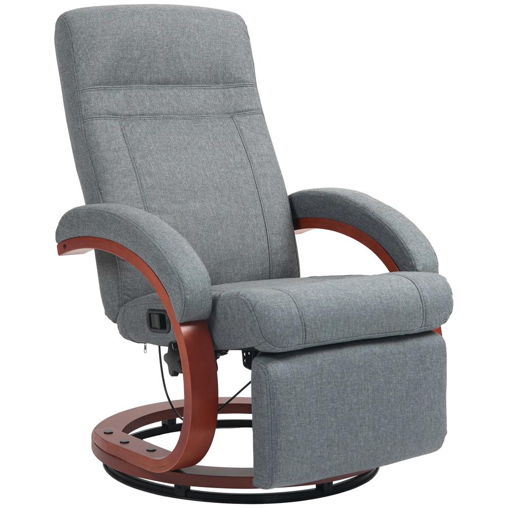 HOMCOM 135&deg; Manual Reclining Swivel Chair, with Footrest Additional View 12