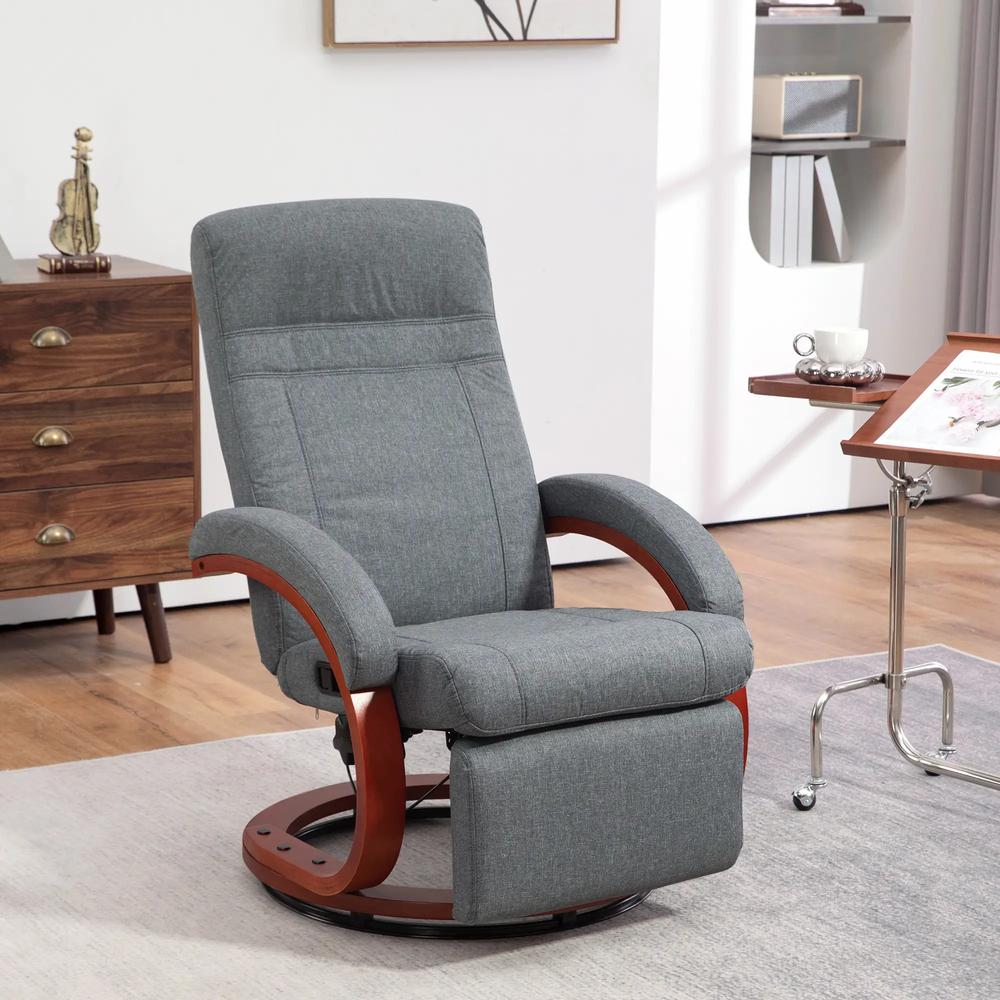 HOMCOM 135&deg; Manual Reclining Swivel Chair, with Footrest Additional View 13