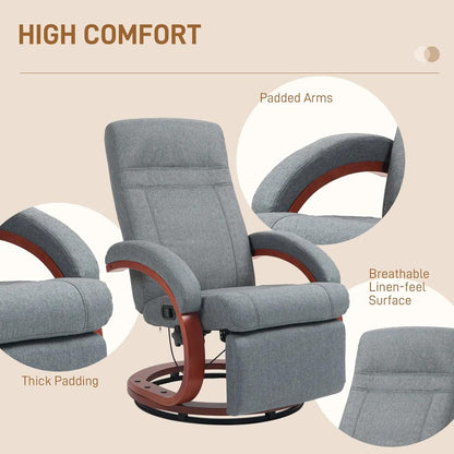 HOMCOM 135&deg; Manual Reclining Swivel Chair, with Footrest Additional View 18