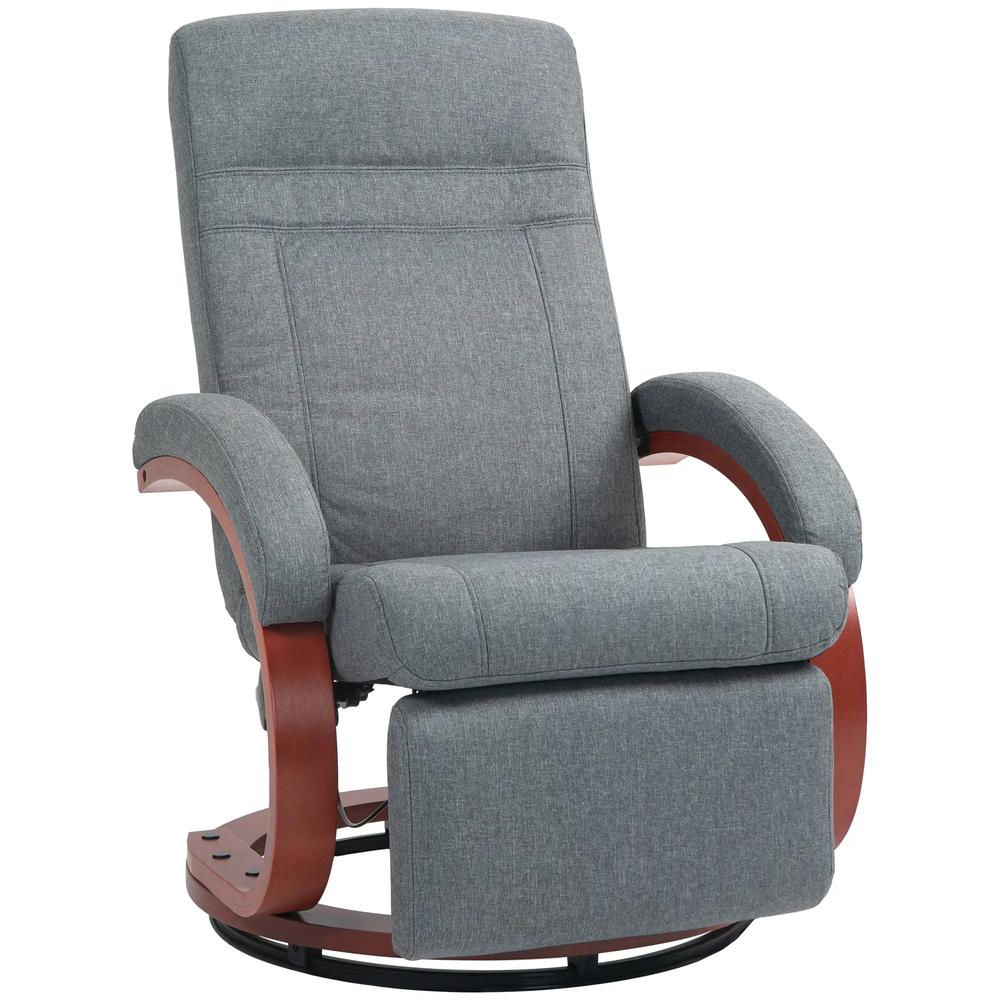HOMCOM 135&deg; Manual Reclining Swivel Chair, with Footrest Additional View 22