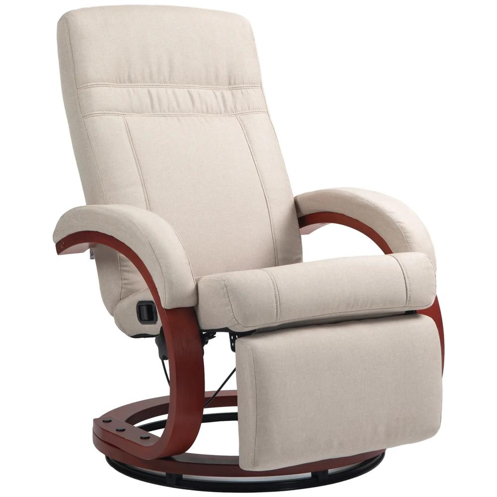 HOMCOM 135&deg; Manual Reclining Swivel Chair, with Footrest Additional View 23