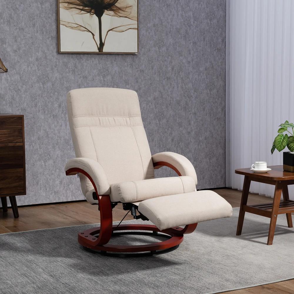 HOMCOM 135&deg; Manual Reclining Swivel Chair, with Footrest Additional View 24