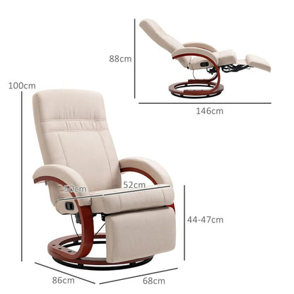 HOMCOM 135&deg; Manual Reclining Swivel Chair, with Footrest Additional View 25