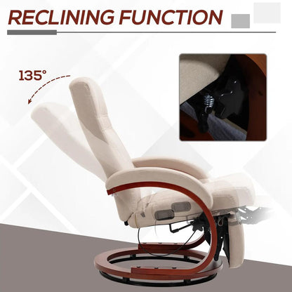 HOMCOM 135&deg; Manual Reclining Swivel Chair, with Footrest Additional View 26