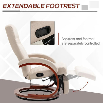 HOMCOM 135&deg; Manual Reclining Swivel Chair, with Footrest Additional View 27