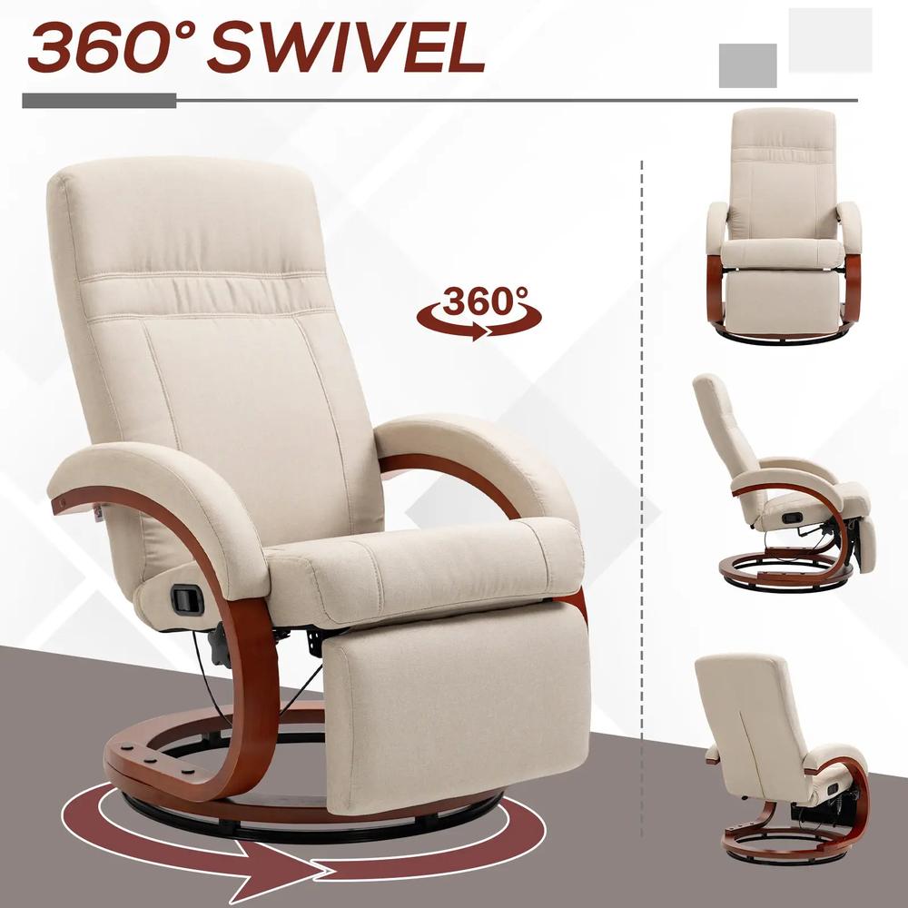 HOMCOM 135&deg; Manual Reclining Swivel Chair, with Footrest Additional View 28
