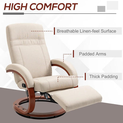 HOMCOM 135&deg; Manual Reclining Swivel Chair, with Footrest Additional View 29