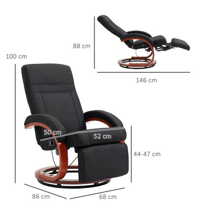 HOMCOM 135&deg; Manual Reclining Swivel Chair, with Footrest Additional View 3
